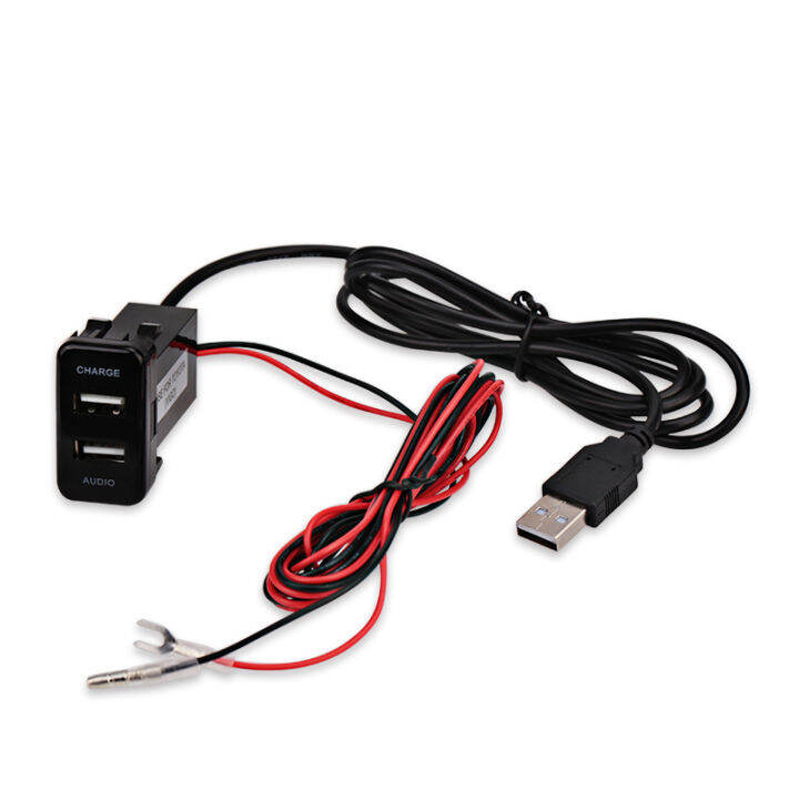 5v 21a Car Usb Interface Socket Charger Adapter And Usb Audio Input Socket For Toyota Hilux 