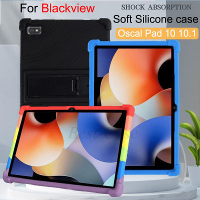 สำหรับ Blackview Oscal Pad 10 10.1 Casing Tablet ซิลิโคน Blackview Oscal Pad10 10.1นิ้วขายึดปรับได้ฝาซิลิโคนอ่อนนุ่มพิเศษแบบตั้ง