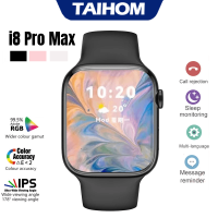 TAIHOM นาฬิกา I8ProMax สมาร์ทวอท์ช8กันน้ำผู้ชายแบรนด์ดั้งเดิมกำหนดเองได้โทรผ่านบลูทูธวอลเปเปอร์ติดตามจีพีเอสสมาร์ทวอทช์สำหรับผู้ชายผู้หญิงเด็ก