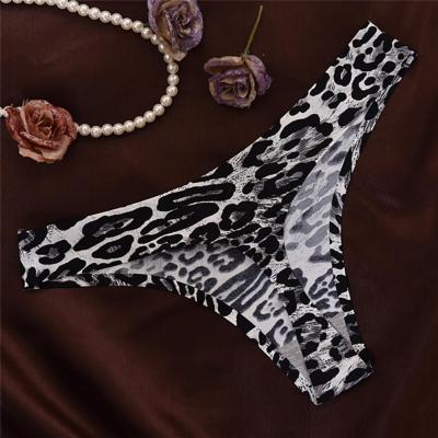 ชุดชั้นในจีสตริงลายเสือดาวเซ็กซี่สำหรับผู้หญิงชุดชั้นในจีสตริงสีดำลายเสือดาว
