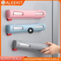 Magnetic Cling Film Cutting Box Kitchen Accessories Wall-Mounted Paper Towel Holder Plastic Wrap Dispensers Plastic Sharp Cutter