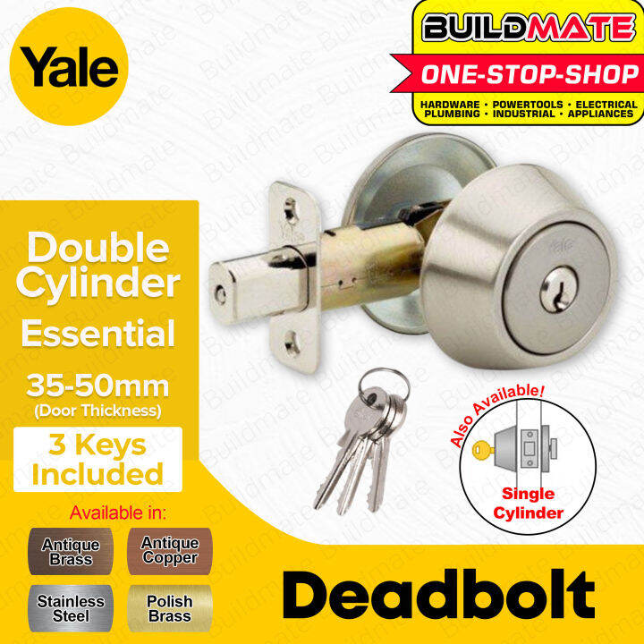 YALE Essential Series DOUBLE Cylinder Deadbolt Antique Brass Copper