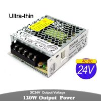 แหล่งจ่ายไฟบางพิเศษที่เชื่อถือได้ไดรเวอร์24V 5A 120W อินพุต110V 220V ไปยัง DC24V SMPS สำหรับกล้องวงจรปิดแถบไฟ LED เครื่องพิมพ์