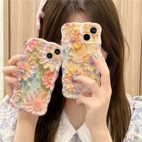 3D oil painting Flowers Silicone Cover For iPhone 13 12 11 Pro Max 14 Pro Max Luxury Gloss Shockproof Wavy TPU Soft Phone Case Drawing Painting Suppli