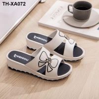 Slippers womens outerwear summer fashion increased slope heel thick bottom soft bottom home household sandals and slippers womens new non-slip