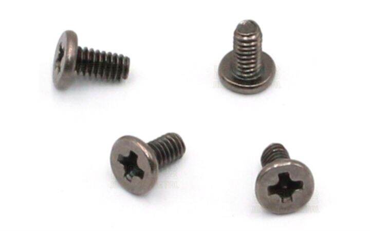 hardware-fasteners-notebook-screw-flat-thin-head-cm2-x-4-head-4-0-teeth-self-locking-screw-hardening-black-nickel