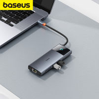 Baseus ฮับ USB 10-In-1,ฮับ10อะแดปเตอร์ Gbps USB USB C ประเภท C ไปยัง HDMI-USB ที่เข้ากันได้อะแดปเตอร์ USB ตัวแยกพอร์ตอิเทอร์เน็ตแท่นวางมือถือสำหรับแมคบุ๊ก USB