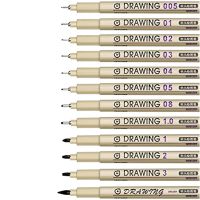 12 PCS Painting Art Pens Black Fine Line Waterproof Ink Set Drawing Sketch Anime Watercolor