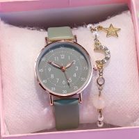 2023 2022 new watch womens niche green ins wind junior high school students Mori simple belt quartz watch