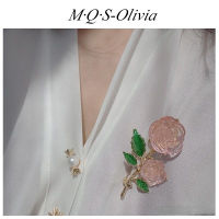 M·Q·S-Olivia   เข็มกลัด รูปดอกไม้ ประดับไข่มุกเทียม และเพชรเทียม สวยงาม และน่ารัก แฟชั่นสไตล์เกาหลี สําหรับตกแต่งเสื้อผ้า