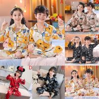 【Ready Stock】 ❣ C22 Korean Style Kids Baby Baju Tidur Sleepsuit Children Mickey Mouse Print Sleepwear Pajamas Set Long Sleeve Silk Stain Boys Girls Pyjamas Suit