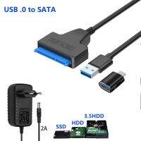 ฮาร์ดดิสก์ Sata เป็น Usb 2A 12V ภายนอกสำหรับ3.5 2.5นิ้วฮาร์ดไดรฟ์คอนเนคเตอร์ SSD USB3.0กับสาย Sataiii 22ขา