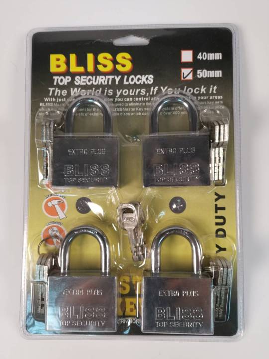 bliss-กุญแจระบบลูกปืนมาสเตอร์คีย์-50มิล-เซ็ท-2-3-4-5-ชุด-กุญแจมาสเตอร์คีย์ไขได้ในดอกเดียว