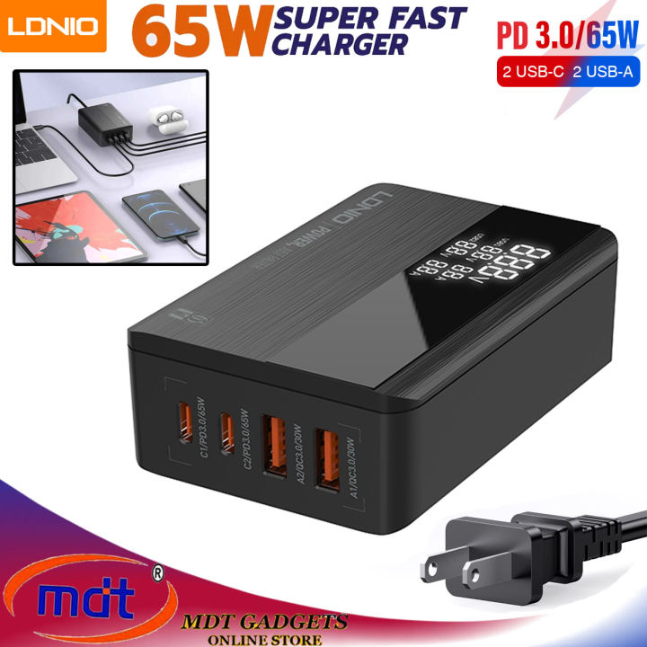 Ldnio 65w Two Pd Type-c And Two Qc3.0 Super Fast Charging Desktop 