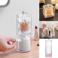 Transparent Makeup Storage Box Cotton Swab Cotton Pad Organizer Brush Plastic Box Lipstick Display Stand Bathroom Accessories