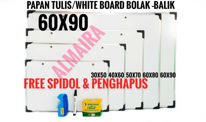 Papan Tulis Ukuran 60x90 Cmpapan Tulis White Board Whiteboard Lazada Indonesia 4957