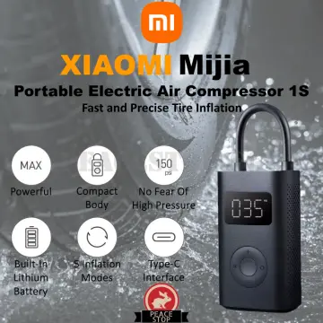 Xiaomi Mijia 2 Portable Electric Air Compressor 1S Led Multitool Air Pump  For Bike Automotive Car Type-C Inflator 12V Smart Home