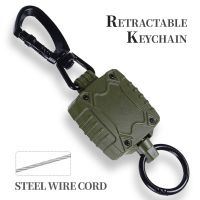 Retractable Badge Keychain Anti Lost ID Holder Stainless Steel Rope KeyRing Clip Pull Bag Recoil Key Chain