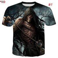 2023 In stock HX Grim Reaper Skull Western Style 3D Print Men Women T-shirt Summer Graphic Streetwear Tops，Contact the seller to personalize the name and logo