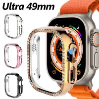 Diamond Bling Protect Case For Apple Watch Ultra 49mm Woman PC Hollow Frame Bumper For iWatch Series8 Pro/Ultra Protective Cover