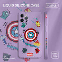 UCUC เคสโทรศัพท์เคสสำหรับ iPhone 12 Pro Max 12 12 Pro 12 Mini 12กรณีพิมพ์ด้านข้าง Design Marvel ขอบสี่เหลี่ยมรูปแบบ Liquid ปลอกซิลิโคนคลุมทั้งหมดกล้องเคสป้องกันทนแรงกระแทก