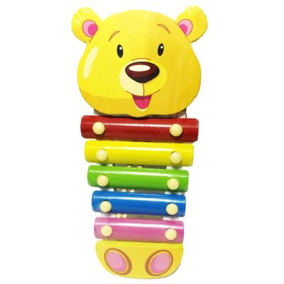 🟢 Piano kids ของเล่น เสริมพัฒนาการ สำหรับเด็ก ระนาดดนตรี ของเล่นเปียโน เครื่องดนตรีเด็ก ลายหมีเหลือง Wooden Xylophone Music Instrument Toy (Yellow Bear) มี มอก.
