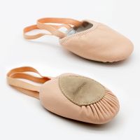 【CC】 Ballet Shoes Leather Soft Sole Half-covered Gymnastics Slippers Practise