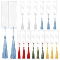 30 Pieces Blank Acrylic Bookmark Acrylic DIY Bookmark Unfinished Acrylic Book Markers Ornaments and 30 Colorful Tassels