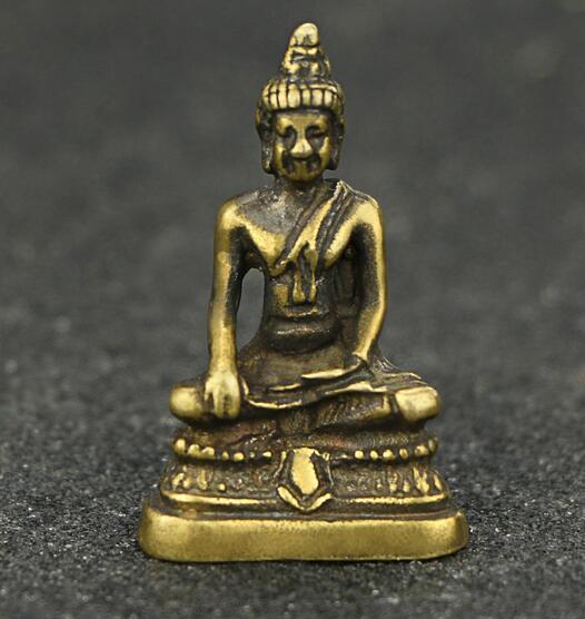 ทองเหลืองจีนแกะสลัก-sakyamuni-มินิพ็อกเก็ตรูปปั้นพระพุทธรูป-เครื่องประดับขนาดเล็ก-บทความเก่า