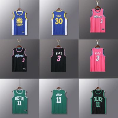Curry Irving Wade Jersey Warriors Heat Celtics Basketball Uniform Single Top for Men Women