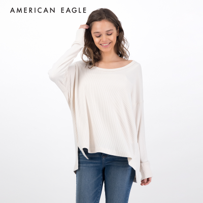 American Eagle Oversized Plush Long-Sleeve T-Shirt เสื้อยืด ผู้หญิง โอเวอร์ไซส์ (EWTS 037-7538-041)