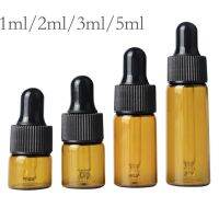 HOT JKCXLLAQESS 531[HOT SHEJIQWQESS 531] 100PCS 1/2/3/5 /Mlessential Oil Glass RefillableEmpty Dropper Bottle Perfume Container Home Amp; Living TravelPortable Blackmatte Head