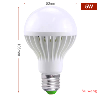 E27 Suiweng เซ็นเซอร์เสียง LED 220V หลอดไฟแอลอีดี3W 5W 7W 9W 12W ขาวเย็นสมาร์ทหลอดไฟแอลอีดีโคมไฟกลางคืน