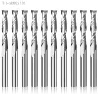 ✥▣ 10pcs 3.175 1/8 Shank 2 Flute Spiral Milling Cutter CNC Flat Nose End Mill Engraving Router Bit for Wood Carbide Tool Endmill