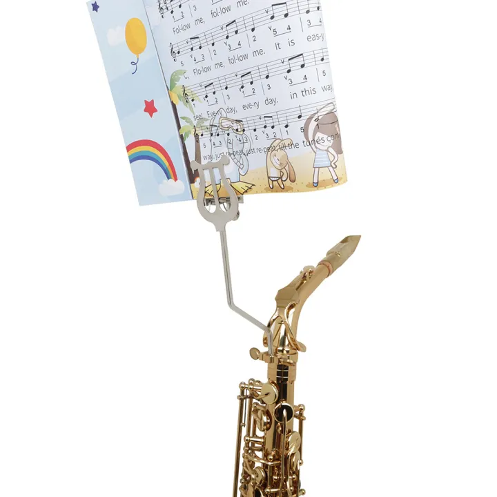 BolehDeals Alto Saxophone Sheet Music Clip Sax Lyre Clamp on Holder