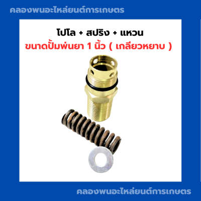 โปโล + สปริง + แหวน ปั้มพ่นยา 1 นิ้ว ( เกลียวหยาบ ) โปโลปั้มพ่นยา ปั้มพ่นยา แหวนรองปั้มพ่นยา สปริงปั้มพ่นยา โปโลเกลียวหยาบ