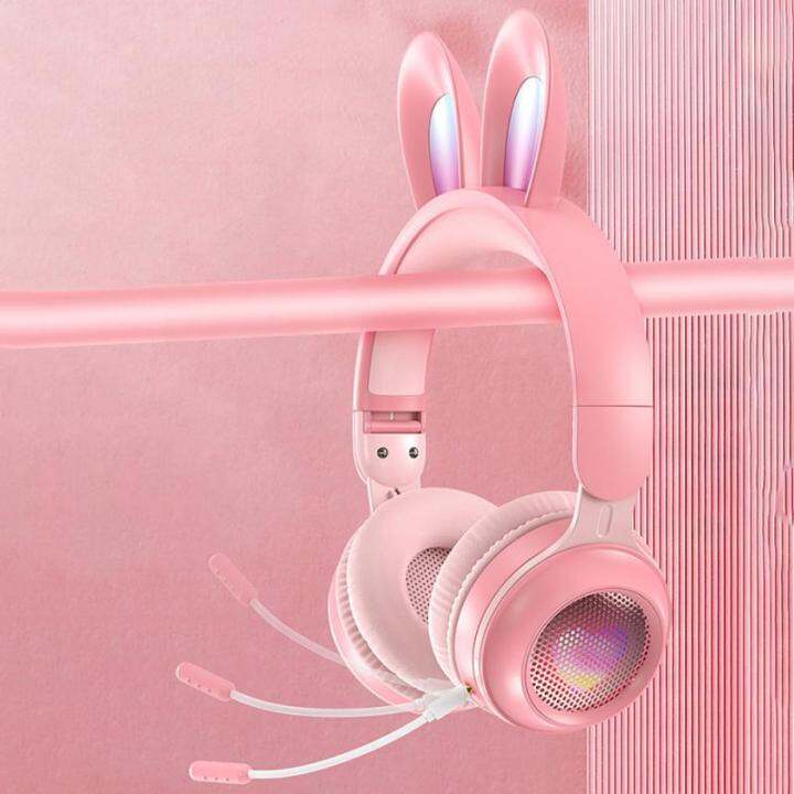 wireless-headphones-rabbit-ear-with-mic-blue-tooth-glow-light-stereo-bass-helmets-children-gamer-girl-pc-phone-gaming-headset