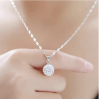 Chic Silver Shining Crystal Letter H สร้อยคอจี้สำหรับผู้หญิง ins เครื่องประดับสร้อยคอยอดนิยม