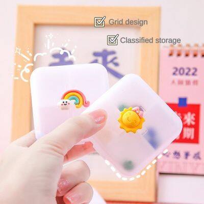 2022 New Cartoon Design Pill Box 4-cell Portable Mini Pill Box Dustproof Medicine Storage Rack Separator Container Box Medicine  First Aid Storage