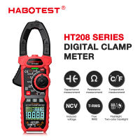 HABOTEST HT208 แคลมป์มิเตอร์ 1000V/1000A AC/DC 6000 ครั้ง มัลติมิเตอร์ มิเตอร์แบบดิจิตอล แคลมป์ True RMS NCV มัลติมิเตอร์ แรงดันไฟฟ้า แอมป์มิเตอร์