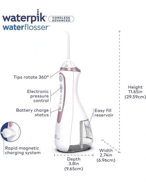 waterpik-wp560-water-flosserรุ่นไร้สาย-portable-flosser-เองฉีดน้ำ-ทำความสะอาด-ฟันและช่องปาก-เครื่องฉีดน้ำทำความสะอาดฟันelectric-dental-cleane-ipx7-waterproof-จัดส่งจากกรุงเทพ-จัดส่งถึงคุณภายใน-2-วัน