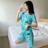 SIZE 35-80kg Sleeve Silk Pyjamas Ladies Baju Tidur Wanita Sleepwear Saiz Besar