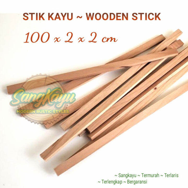 Termurah Stik kayu papan kayu kecil 100x2x2 cm wooden stick craft bsf ...