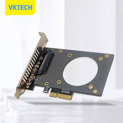 [Vktech] U.2 SFF-8639กับ PCI-E การ์ดขยาย X4ดีไซน์ลายโปร่งการ์ดอะแดปเตอร์ขยายการ์ดต่อเคสระบายความร้อนที่แข็งแกร่ง GEN4สนับสนุนการ์ด SSD