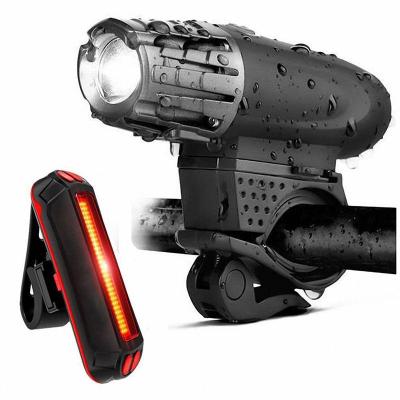 Bike Lights Bicycle Lights Front and Back USB Rechargeable Bike Light Set Super Bright Front and Rear Flashlight LED Headlight Taillight Splash-proof Easy To Install