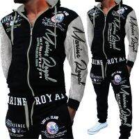 [COD] Cross-border foreign trade new mens sports suit casual letter printing European and male spot