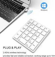 JOMAA แผ่นตัวเลขไร้สายแป้นพิมพ์ตัวเลข Numpad 26คีย์แบบพกพา2.4 GHz Keyboard Angka บัญชีการเงินส่วนขยาย10คีย์แป้นพิมพ์ยูเอสบีสำหรับแท็บเล็ต Samsung Apple Oppo Vivo Huawei Realme