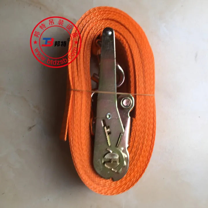 Automobile polyester binding belt tightener double hook ratchet cargo