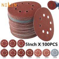 【CW】 100Pcs 125mm Round Sandpaper Hole 5Inch Sanding Disk Set 80 3000  amp; Abrasive Sander Paper Use Polishing Tools