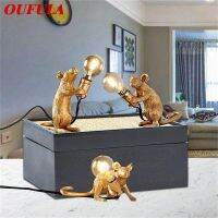 OUFULA Table Lamps LED Resin Modern Creative Cartoon Mouse Decoration Desk Light For Home